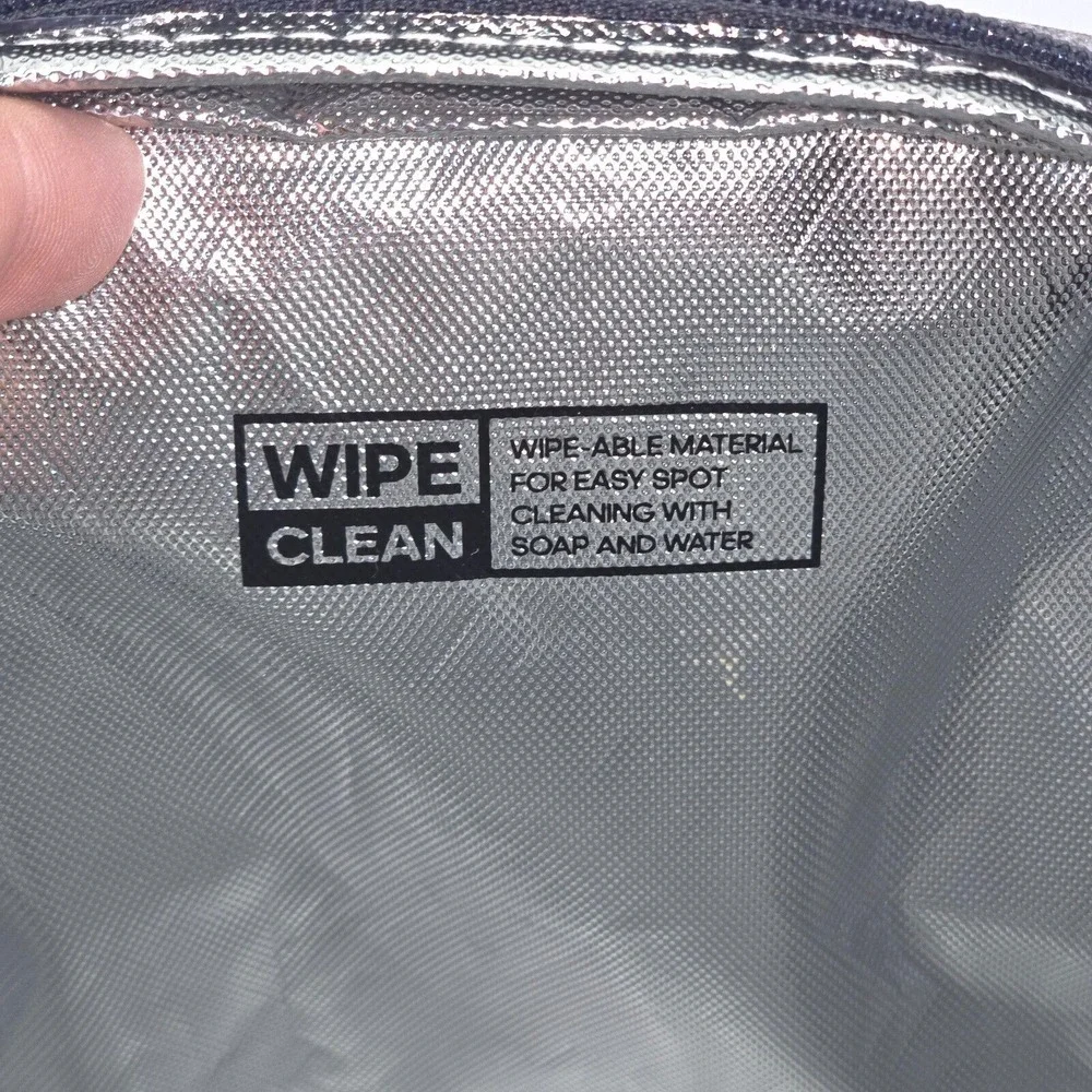 adidas Santiago 2 Insulated Lunch Bag Gray Three‎ Stripe Brand Full Zip Colorful